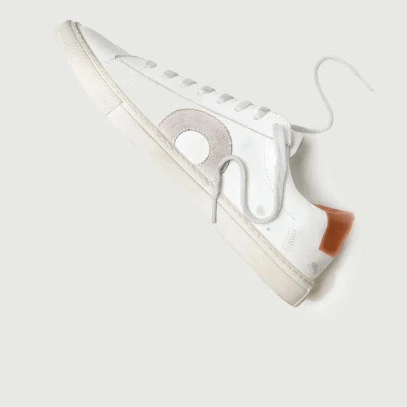 ❤️Oliver Cabell Low 1 Marsala White and Gray Leather Sneakers.  Size 38/US 8. - Picture 4 of 15